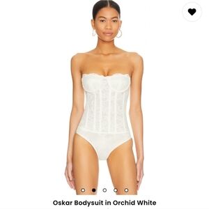 NWT Bardot Oskar Bodysuit Size XXL US 12 Orchid White Lace Revolve